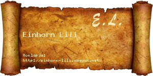 Einhorn Lili névjegykártya