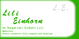 lili einhorn business card